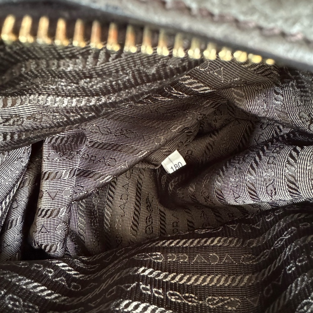 Prada Dark Gray Leather Tote Bag - Picture 6 of 16